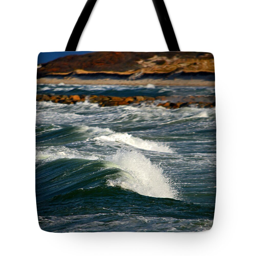 Dennis Tote Bag featuring the photograph Cape Cod Bay in November by Dianne Cowen Cape Cod Photography