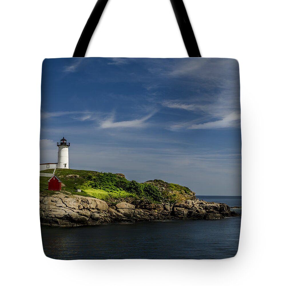 Maine Tote Bag featuring the photograph Cape Neddick Lighthouse by Rick Mosher