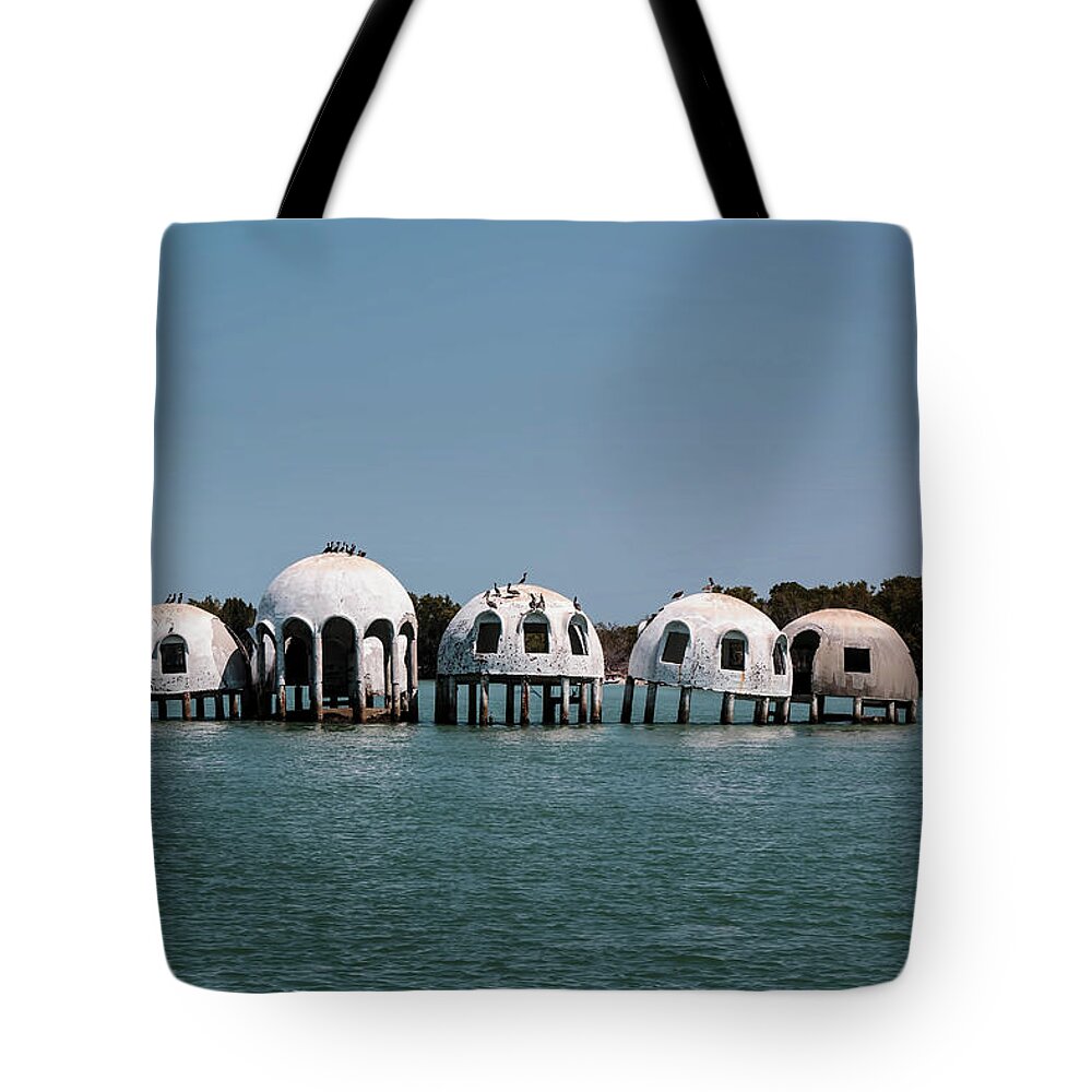 Florida Tote Bag featuring the photograph Cape Romano - Domed Homes - Marco in the Background by Ronald Reid