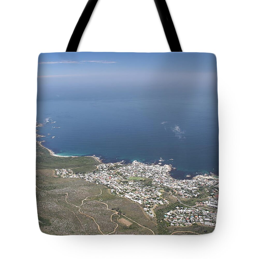 View From Table Mountain Tote Bag featuring the photograph Capetown, South Africa by Bev Conover