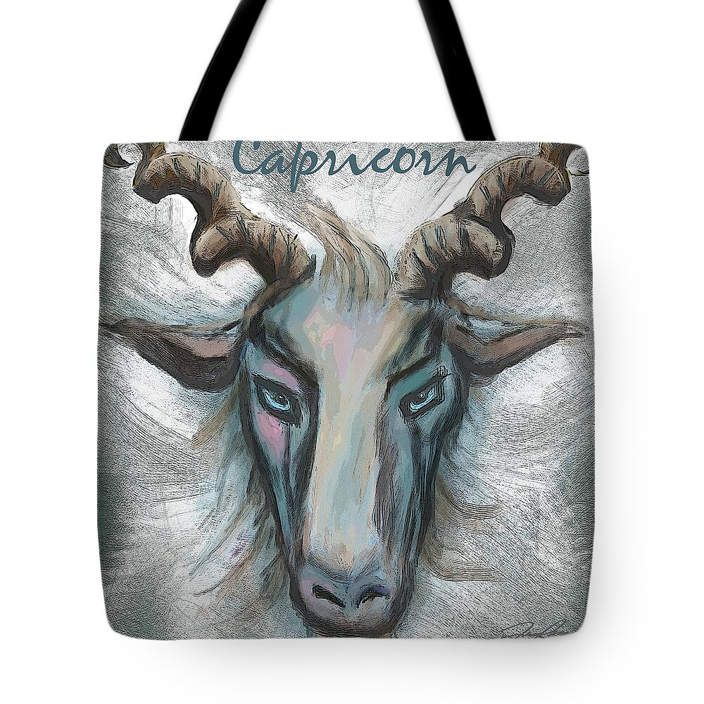 Capricorn Tote Bag featuring the painting Capricorn by Tony Franza