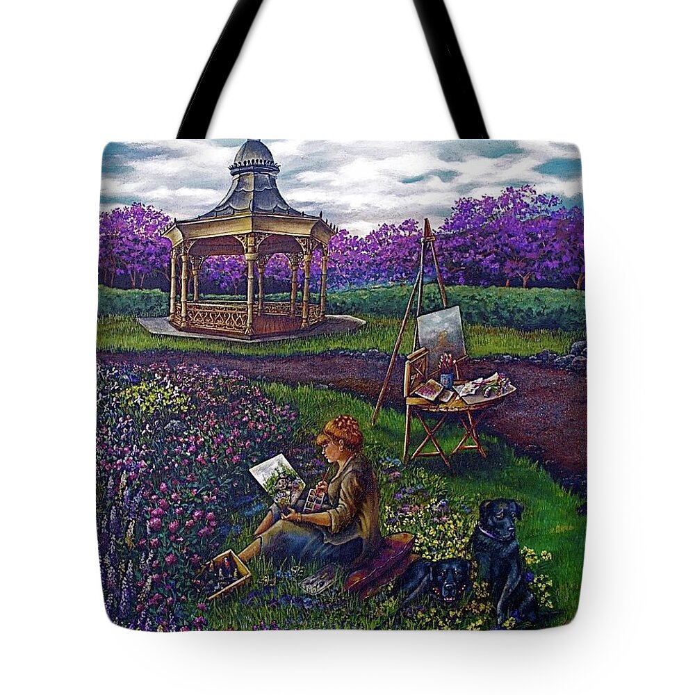 Artist Tote Bag featuring the painting Capturing the Light by Linda Simon