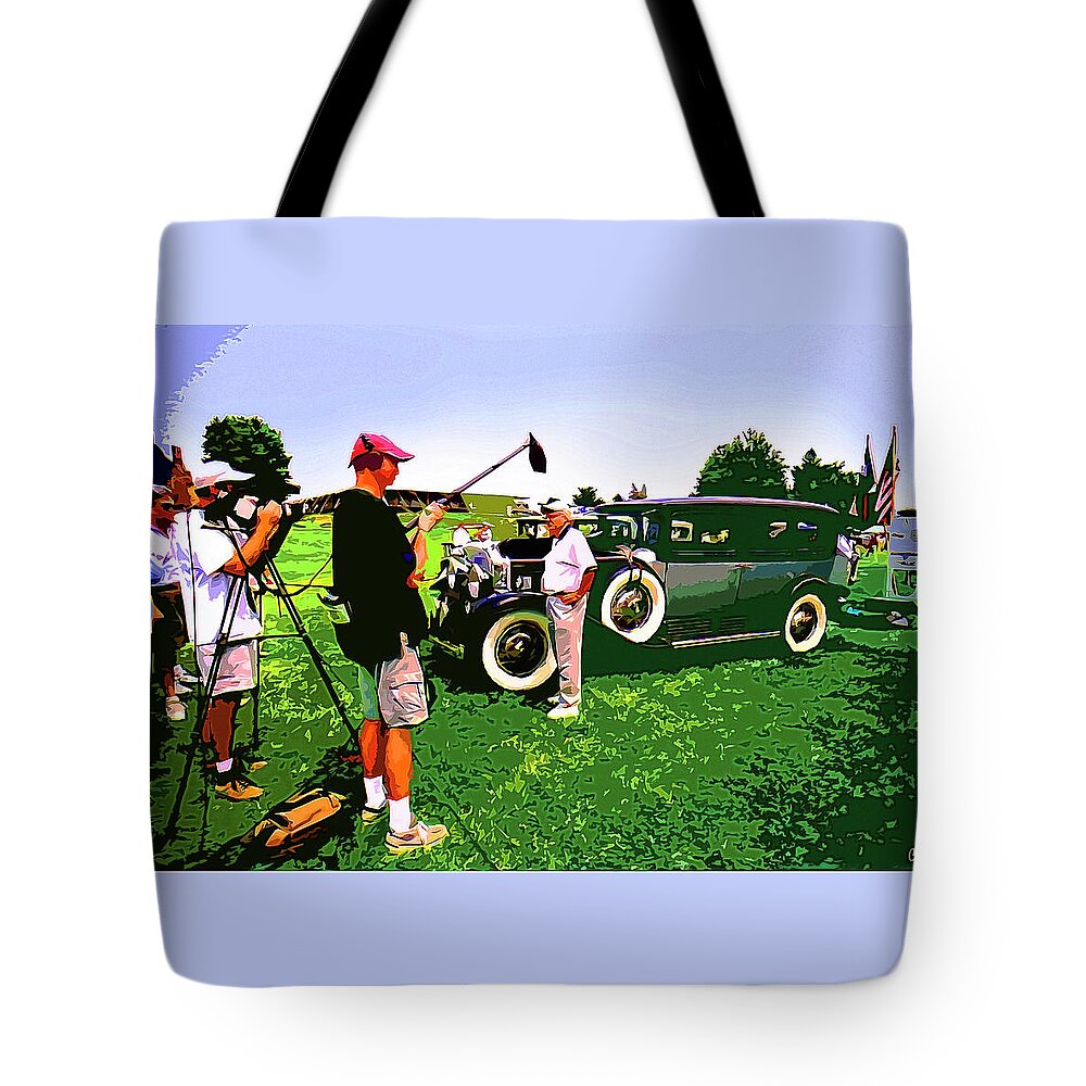 Television Tote Bag featuring the painting Car Show by CHAZ Daugherty