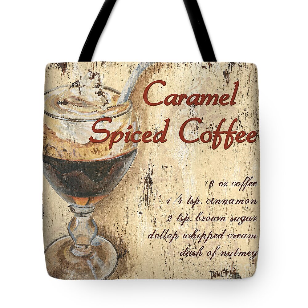 Coffee Tote Bag featuring the painting Caramel Spiced Coffee by Debbie DeWitt