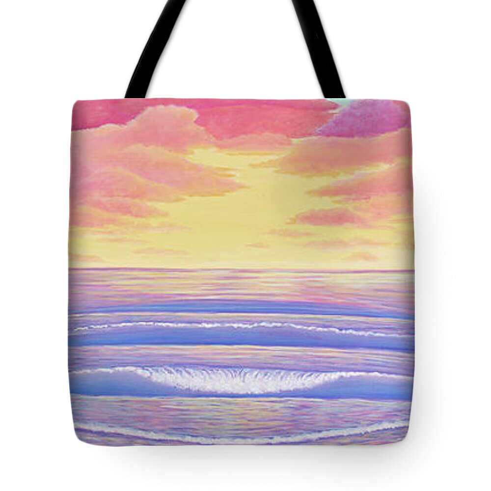 Sunset Tote Bag featuring the painting Cardiff Sunset by Elisabeth Sullivan