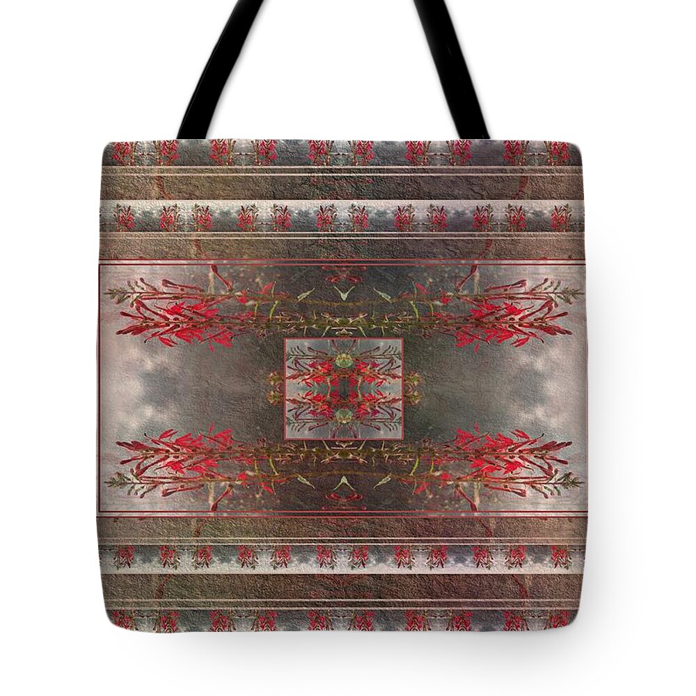 Cardinal Flower Design Tote Bag featuring the photograph Cardinal Flower Design by Joy Nichols