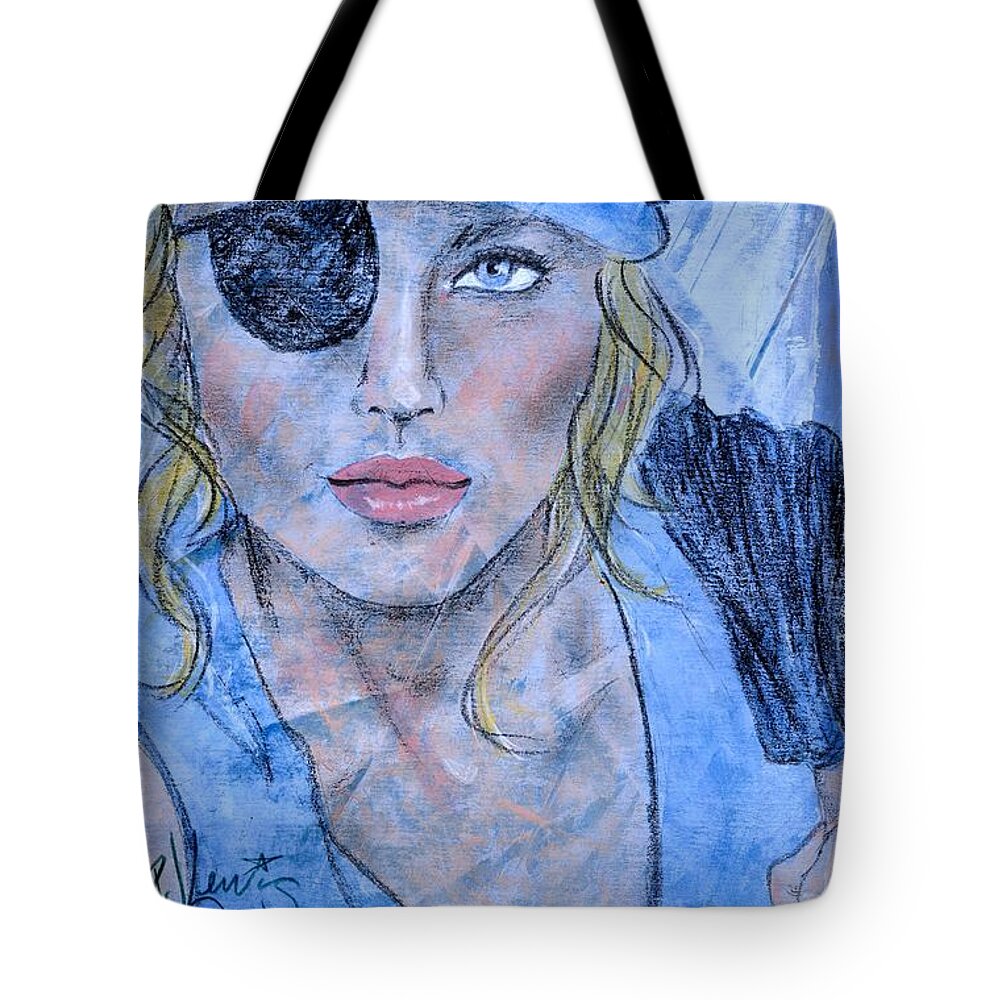 Blue Tote Bag featuring the painting Caribbean Blue by PJ Lewis