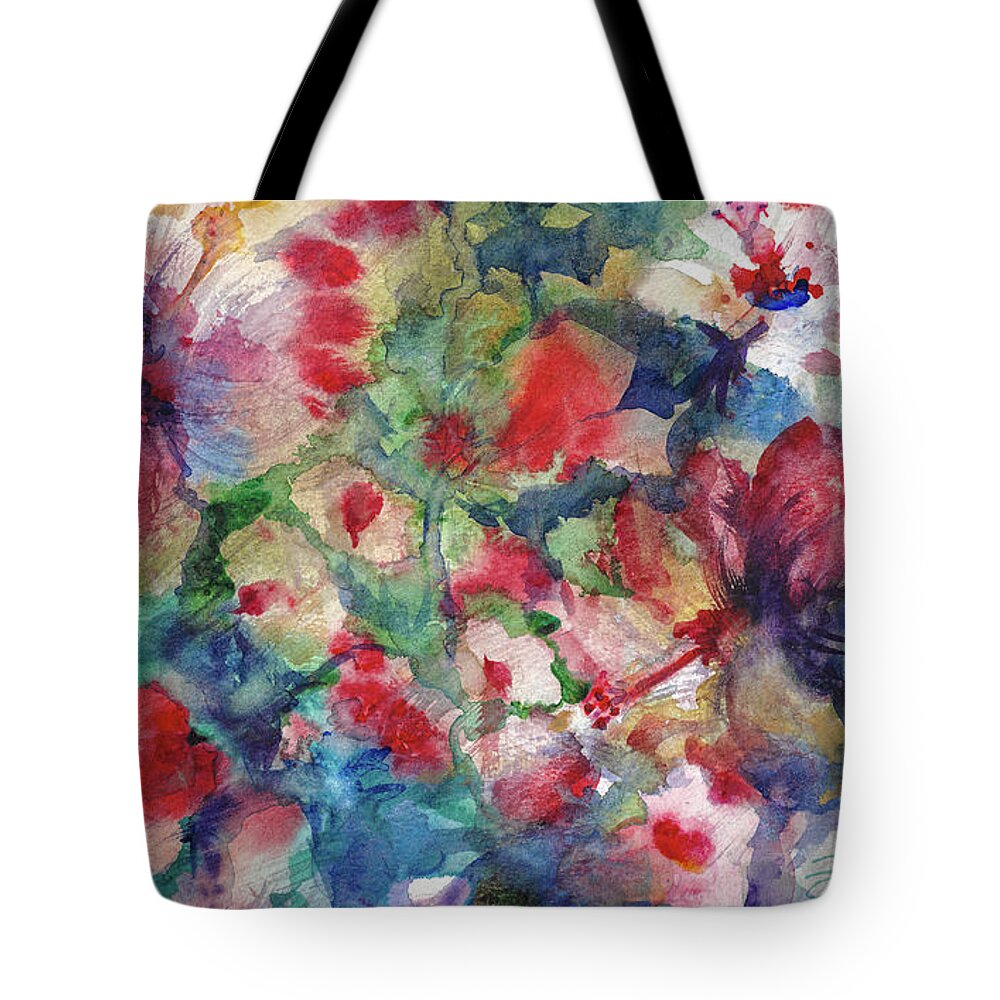 Atercolor Tote Bag featuring the painting Caribbean Flow by Francelle Theriot