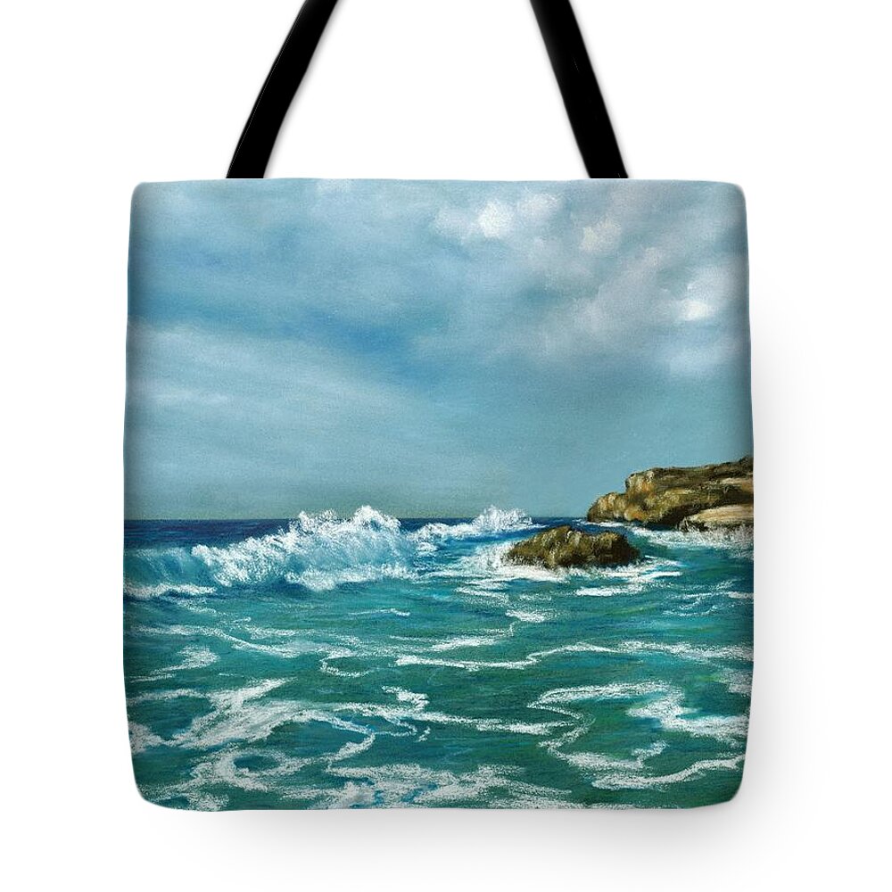 Beach Tote Bag featuring the painting Caribbean Sea by Anastasiya Malakhova