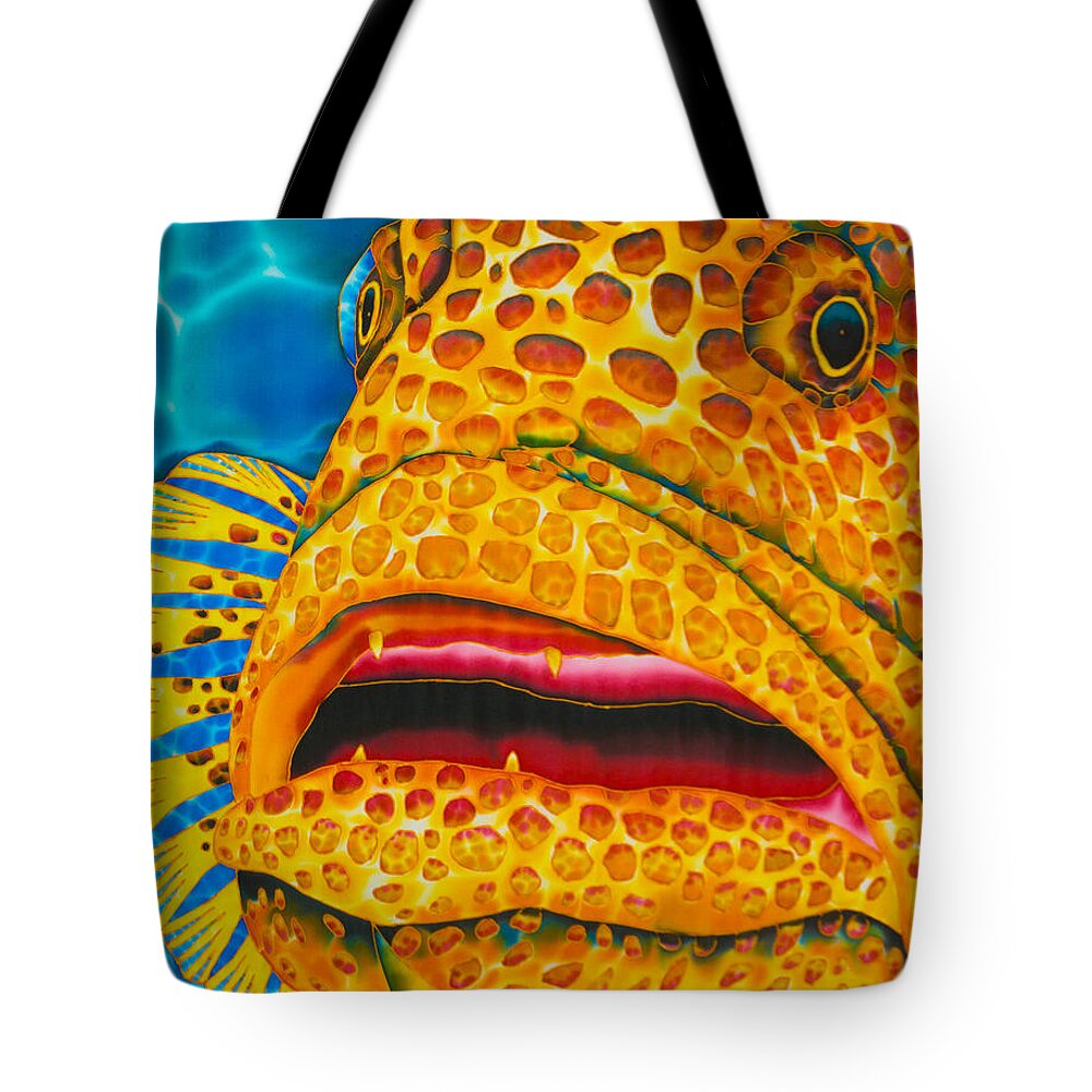 Tiger Grouper Tote Bag featuring the painting Caribbean Tiger Grouper by Daniel Jean-Baptiste