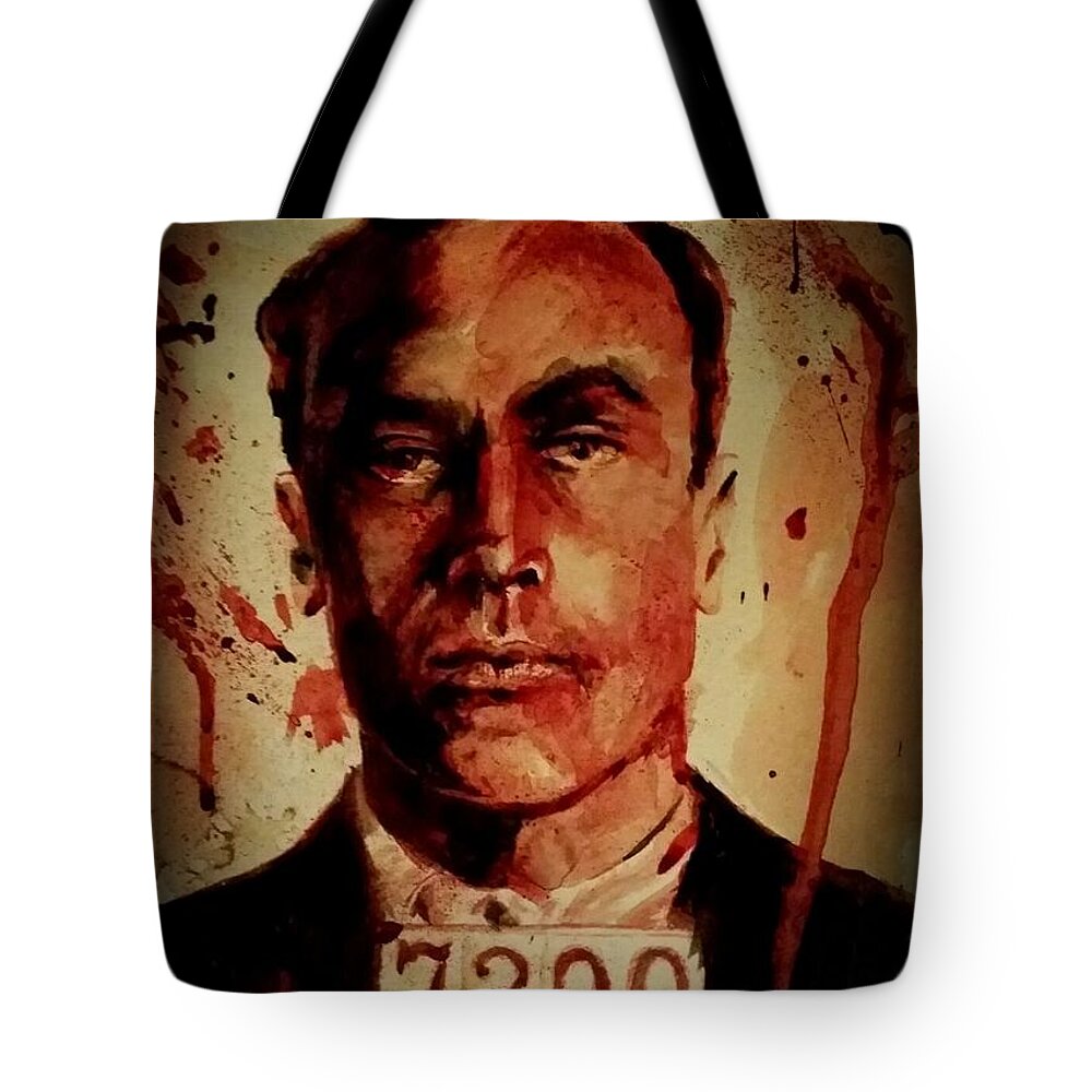 Carl Panzram Tote Bag featuring the painting Carl Panzram by Ryan Almighty