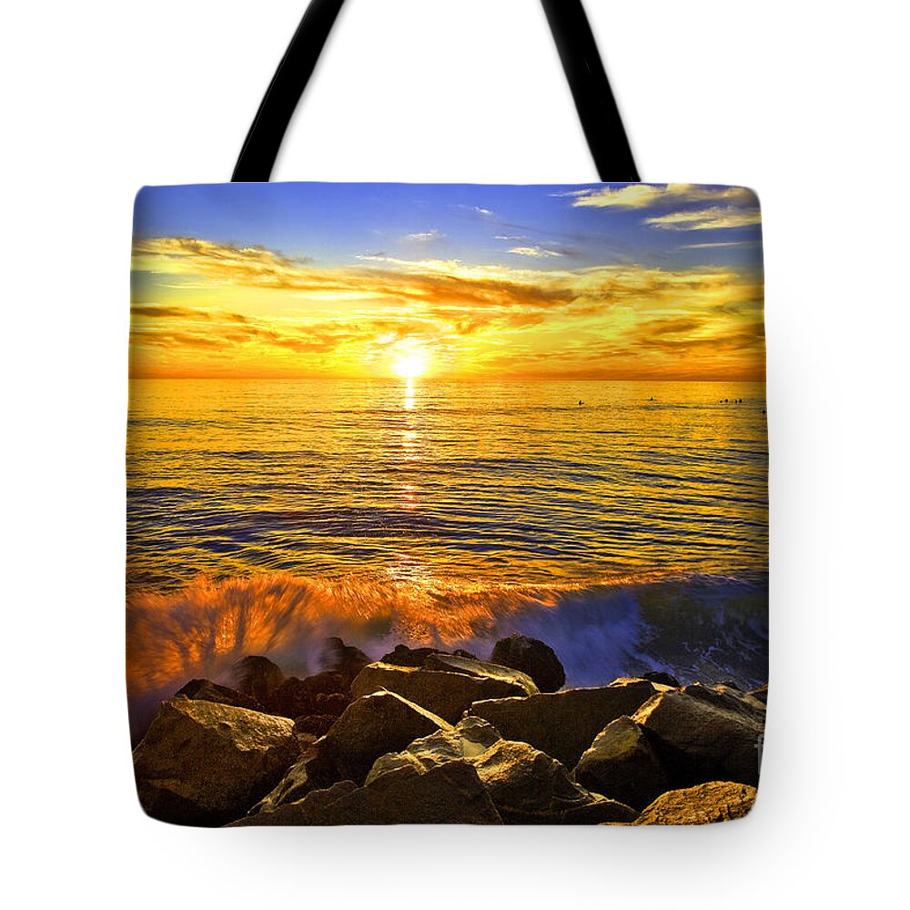Carlsbad Tote Bag featuring the photograph Carlsbad Sunset by Daniel Knighton