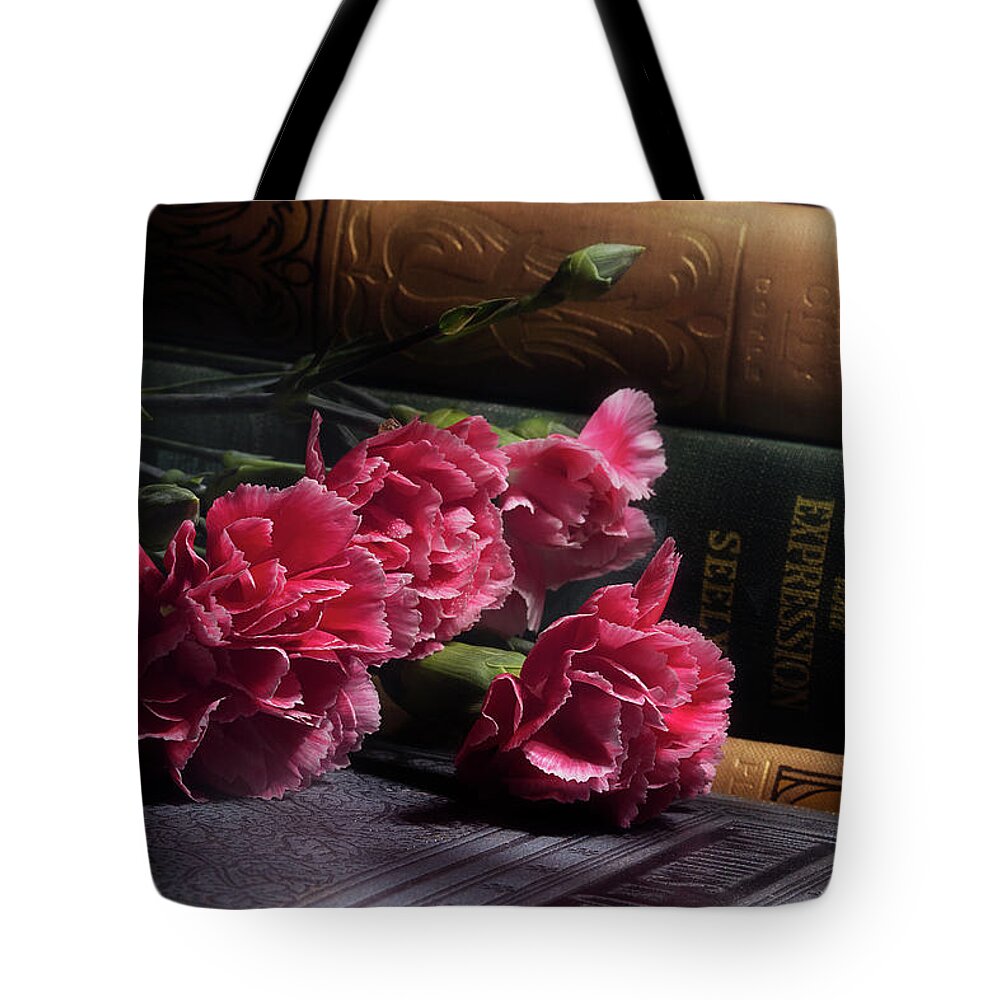 Carnations Tote Bag featuring the photograph Carnation Series 1 by Mike Eingle