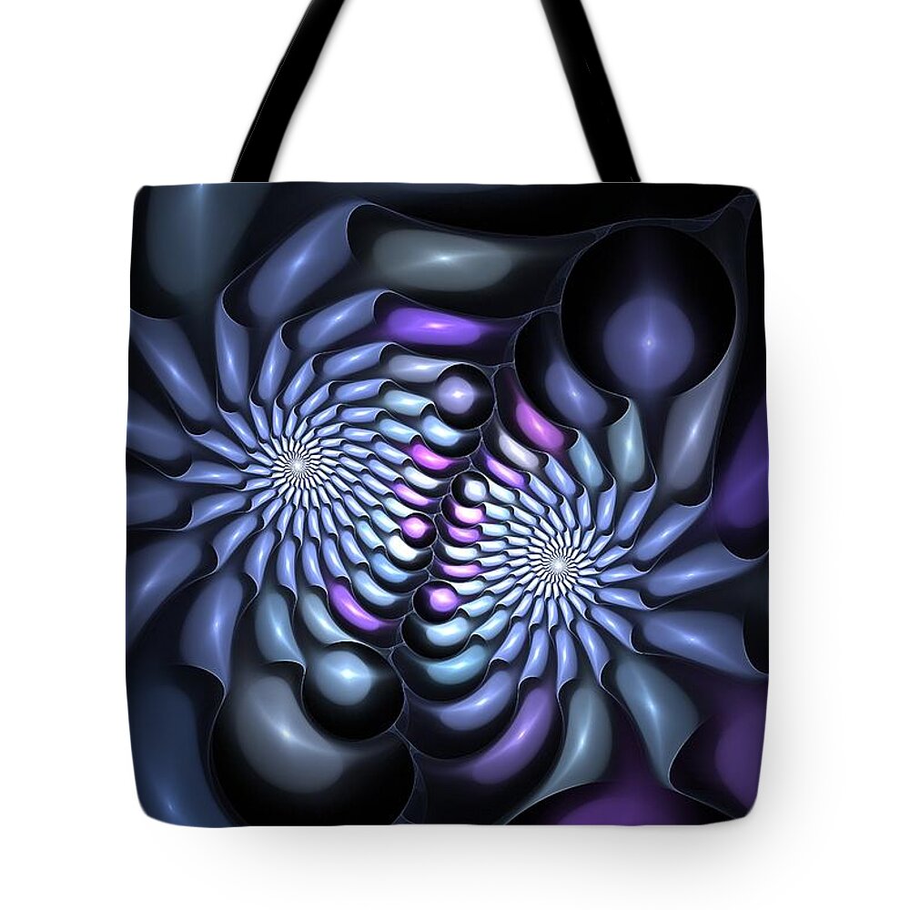 Spiral Tote Bag featuring the digital art Carnival-12 Blues by Doug Morgan