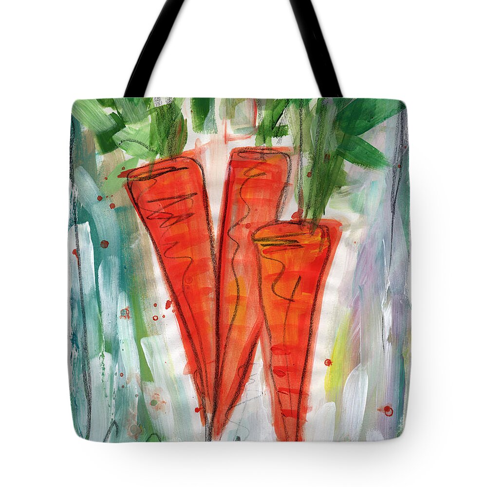 Carrots Tote Bag featuring the painting Carrots by Linda Woods
