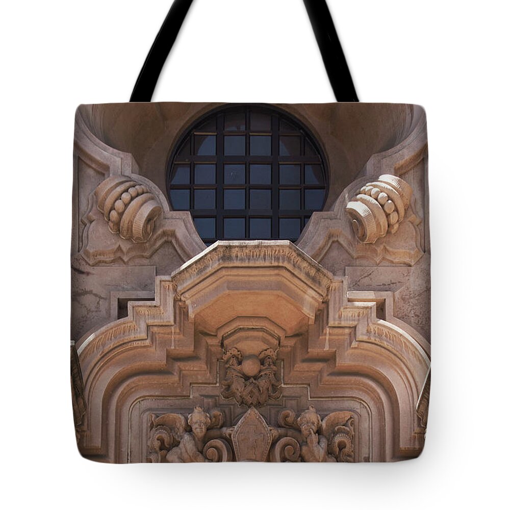 Balboa Park Tote Bag featuring the photograph Casa Del Prado Theater - Architectural Details - 3 by Hany J