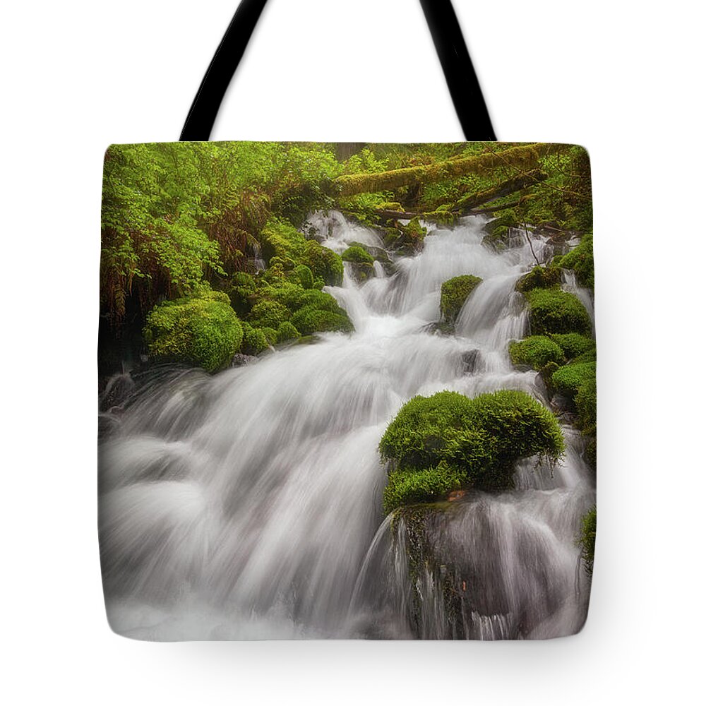 Water Tote Bag featuring the photograph Cascade Dreaming by Darren White