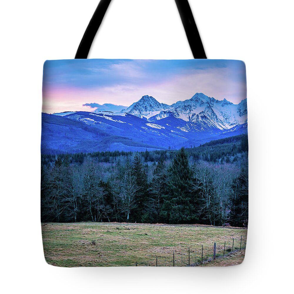 Sunrise Tote Bag featuring the photograph Cascade Mountain Sunrise by Mark Joseph