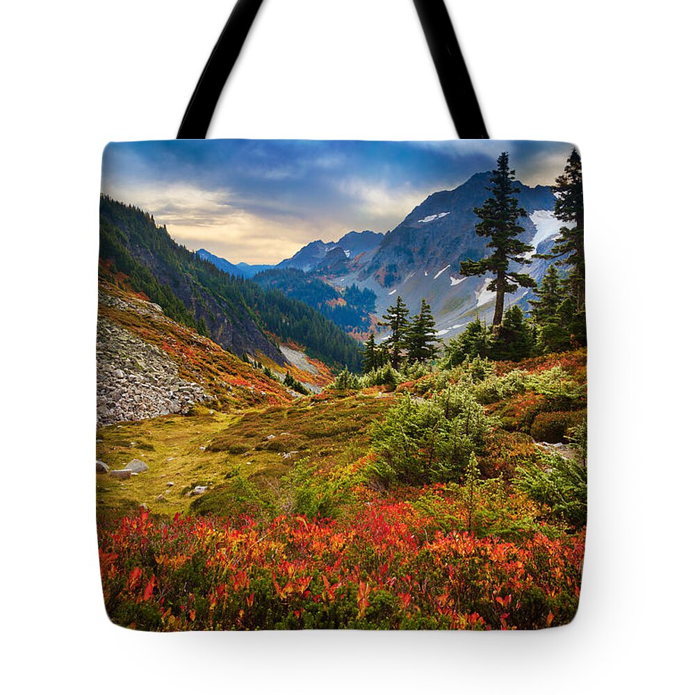 America Tote Bag featuring the photograph Cascade Pass Fall by Inge Johnsson
