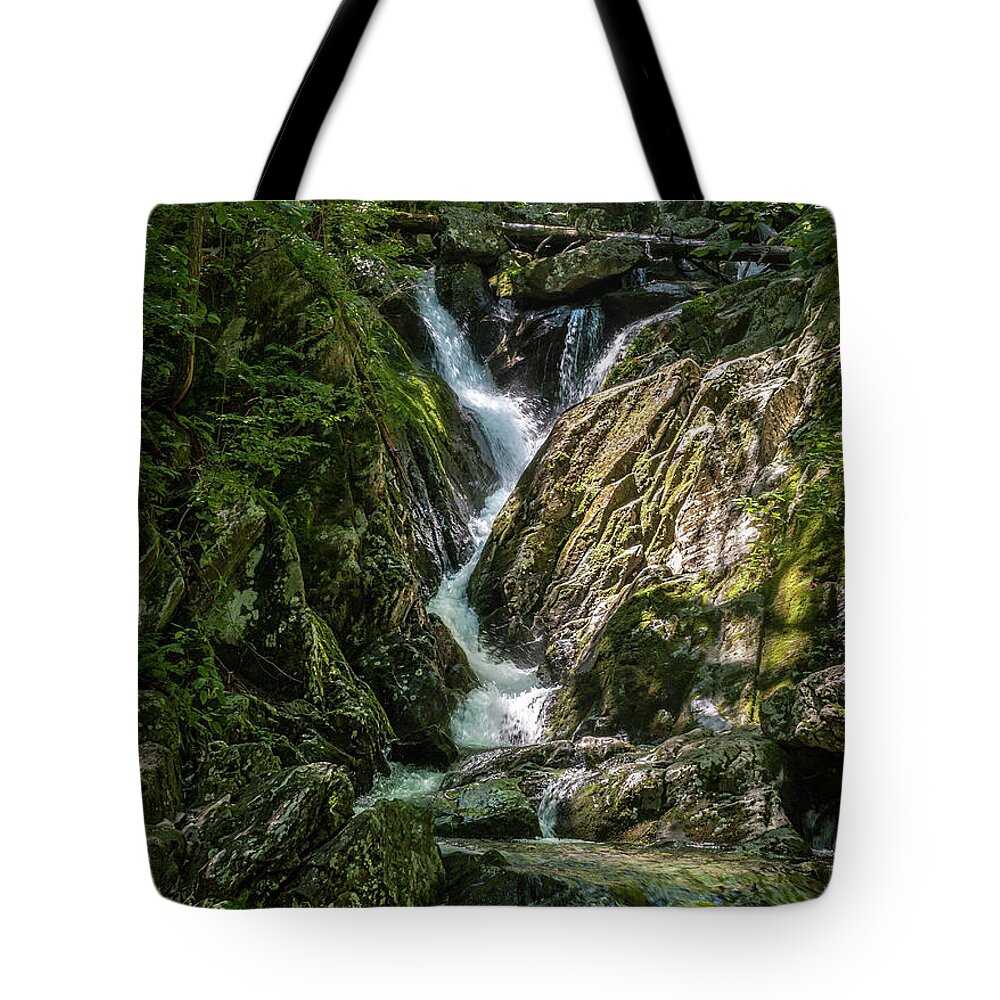 Lower Dark Hollow Falls Tote Bag featuring the photograph Cascading Beauty by Lara Ellis