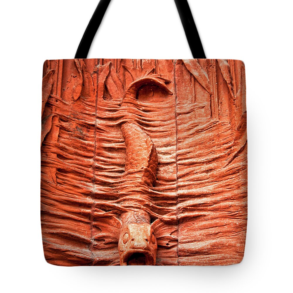 Fountain Tote Bag featuring the photograph Cast In Clay by Christopher Holmes