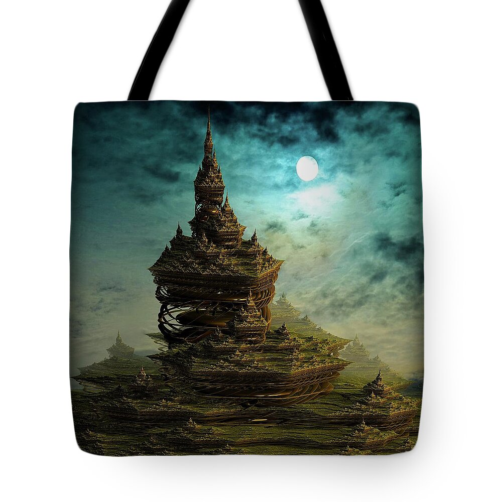 Castle Tote Bag featuring the digital art Castle in Dreamland 7 by Lilia S