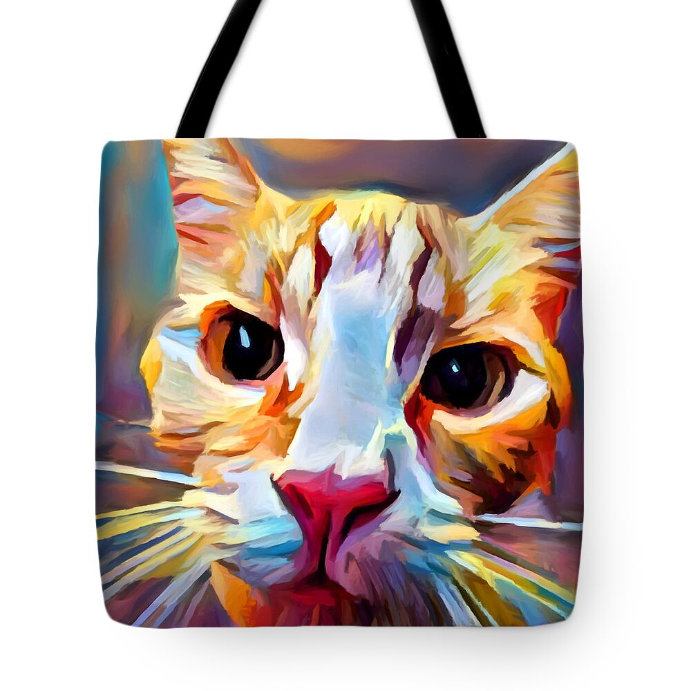 Cat Tote Bag featuring the painting Cat 9 by Chris Butler