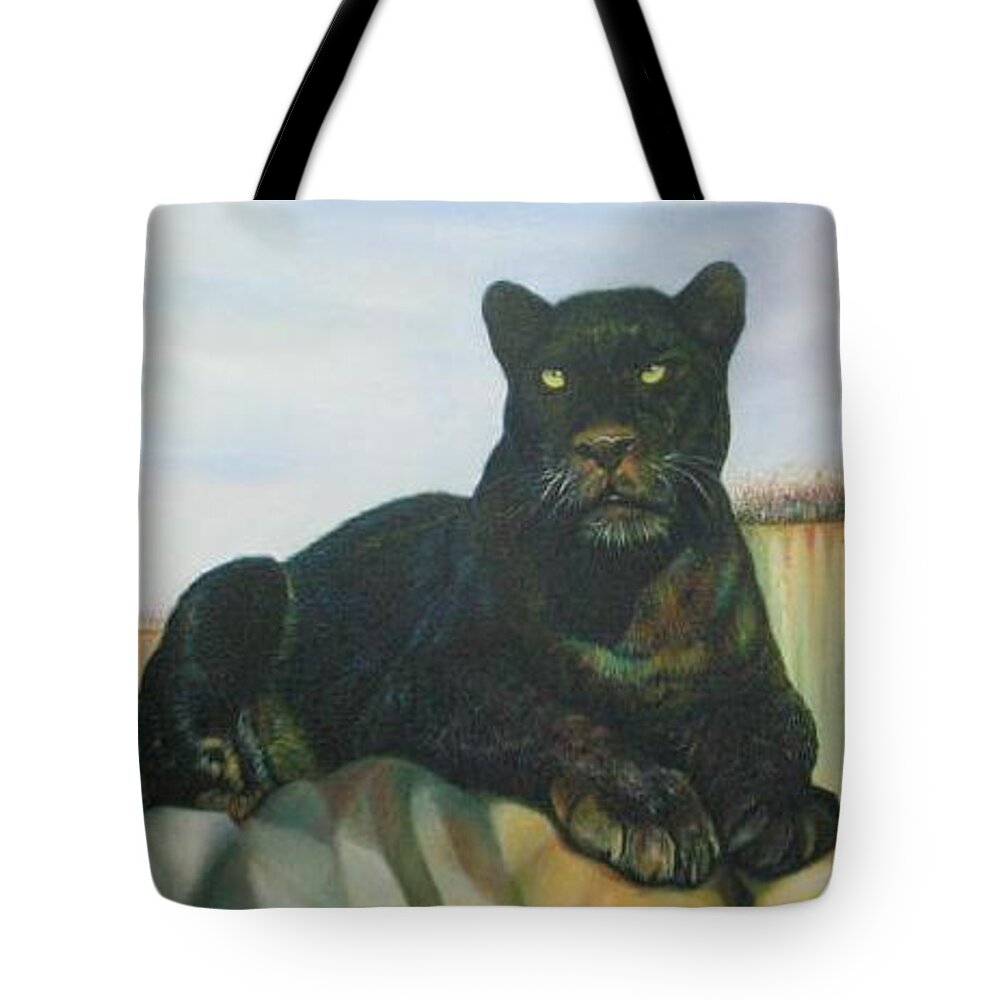 Cat Tote Bag featuring the painting CAT and The Cave by Sukalya Chearanantana