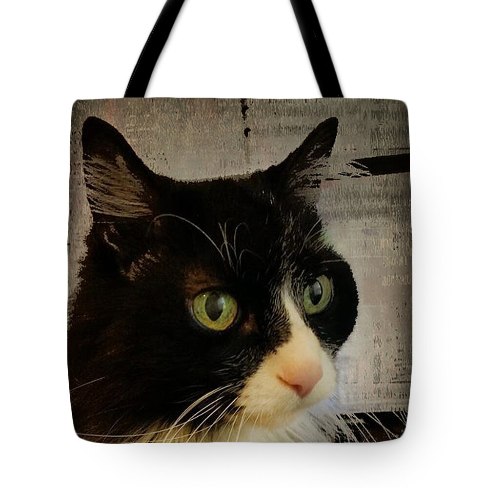 Cat Tote Bag featuring the photograph Cat by Judy Hall-Folde