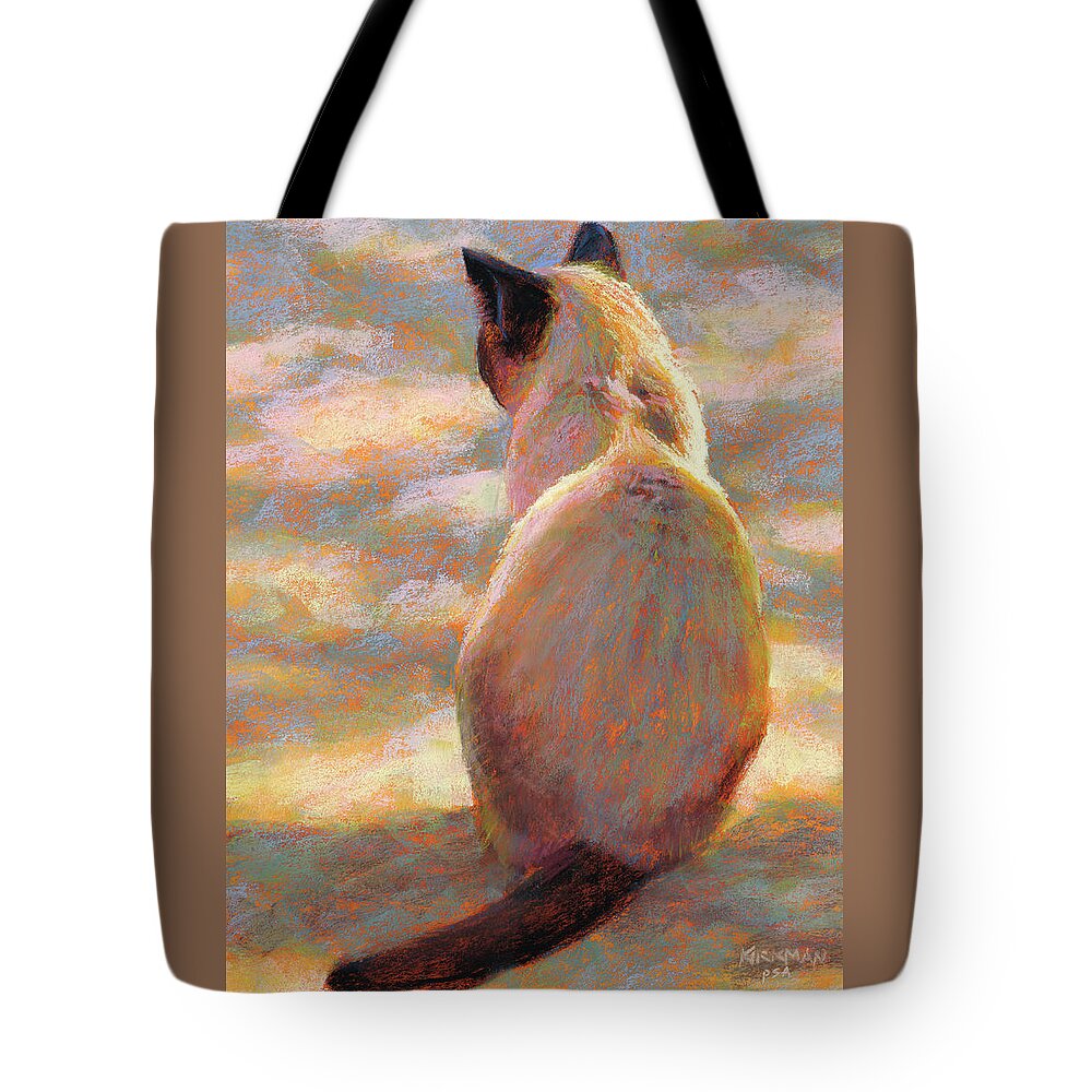 Animals Tote Bag featuring the painting Cat-ness by Rita Kirkman
