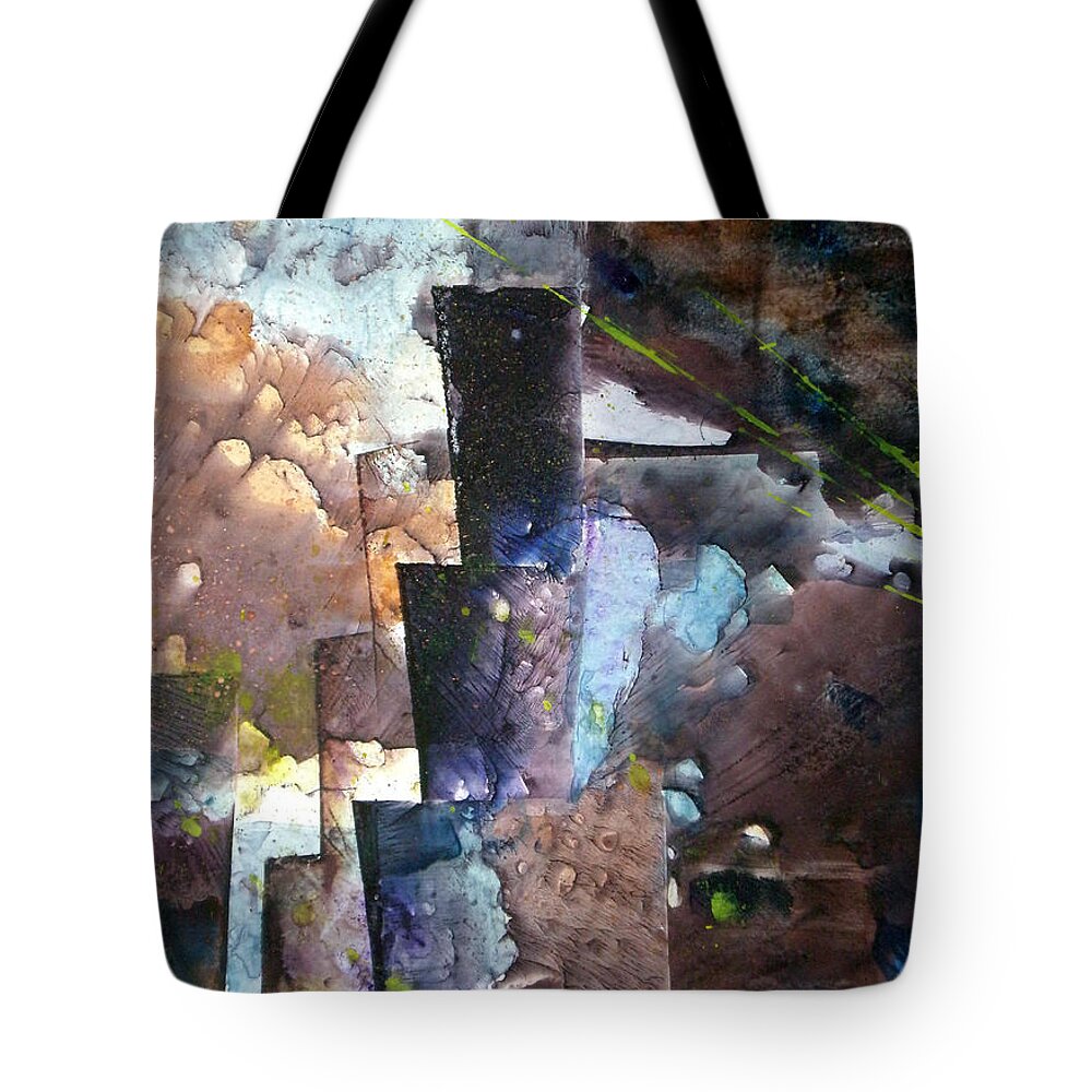 Orgastract Tote Bag featuring the painting Catapult the Propaganda by Janice Nabors Raiteri
