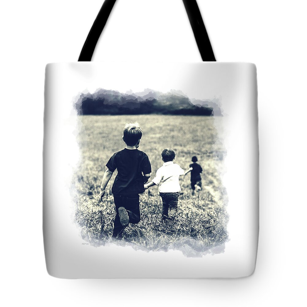 Sepia Tone Tote Bag featuring the photograph Catch Me If You Can by Phil Perkins