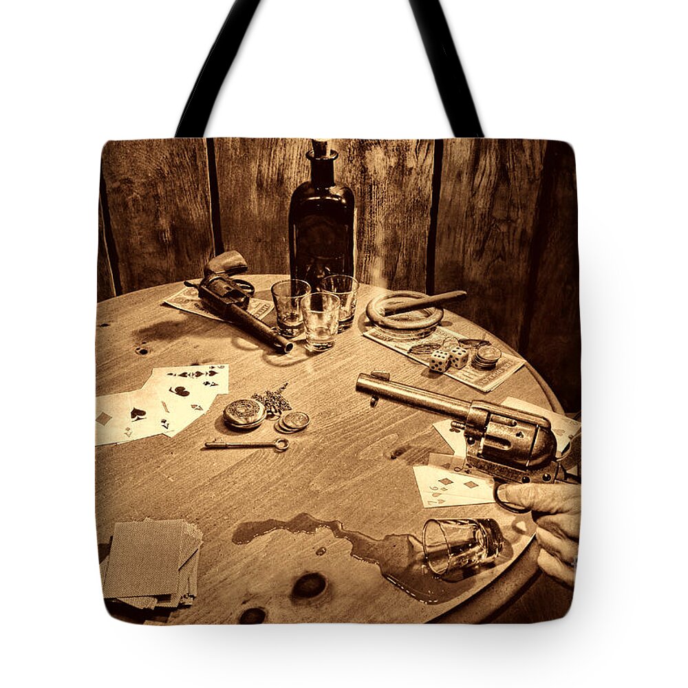 Antique Tote Bag featuring the photograph Catching a Cheater by American West Legend By Olivier Le Queinec