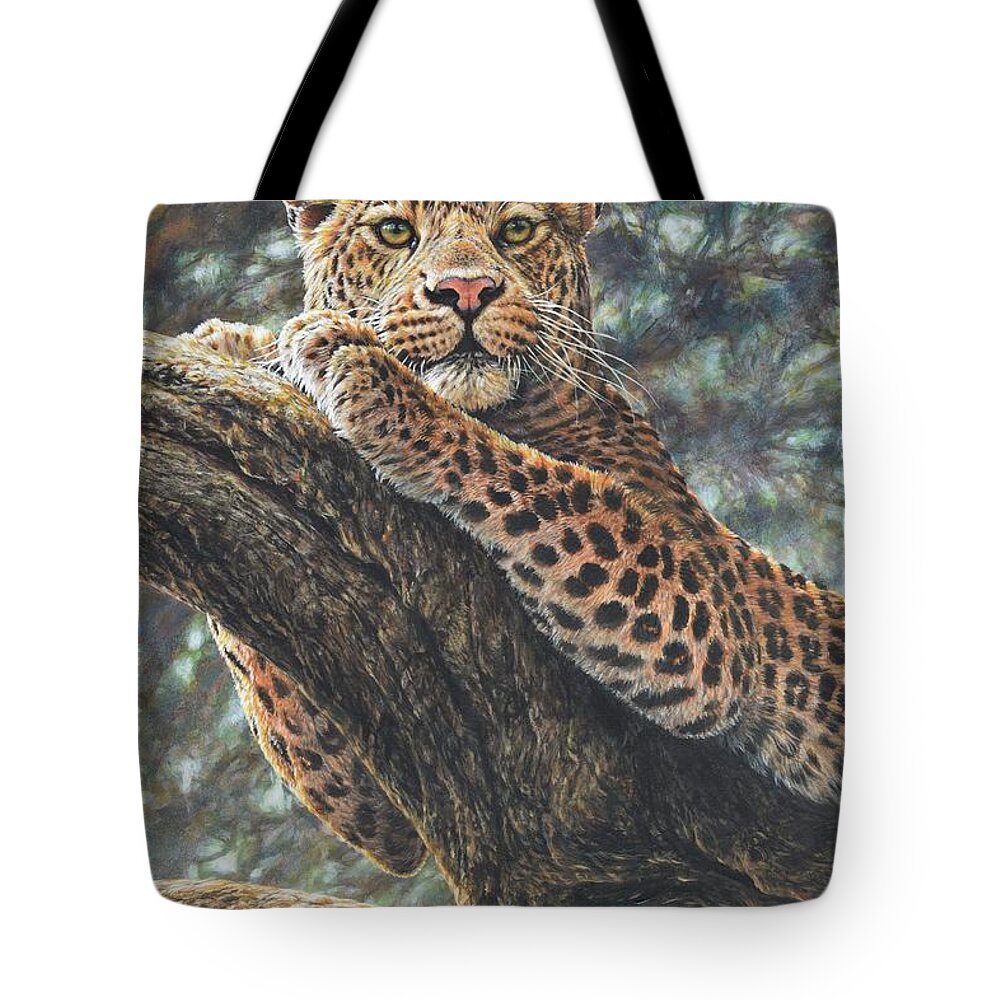 Wildlife Paintings Tote Bag featuring the painting Catching the Sun by Alan M Hunt