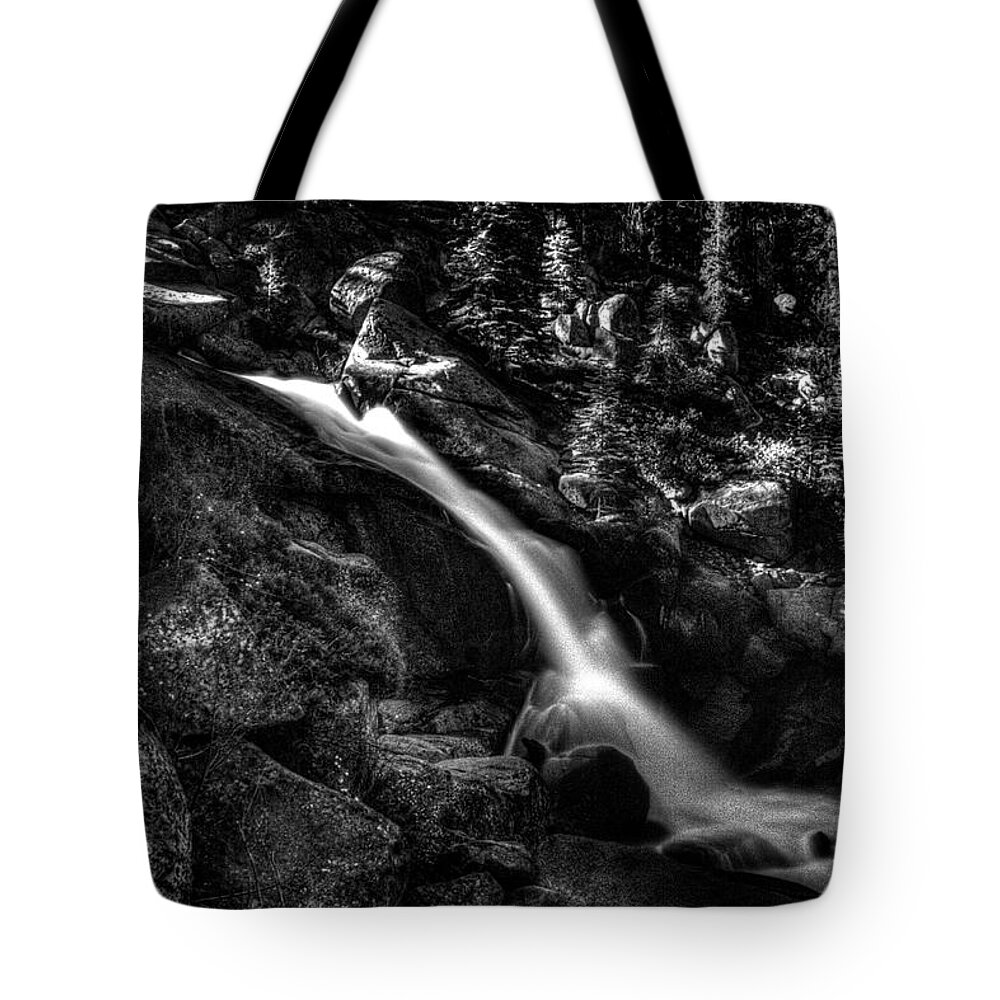 California Tote Bag featuring the photograph Cathedral Falls from the Tioga Pass Road by Roger Passman