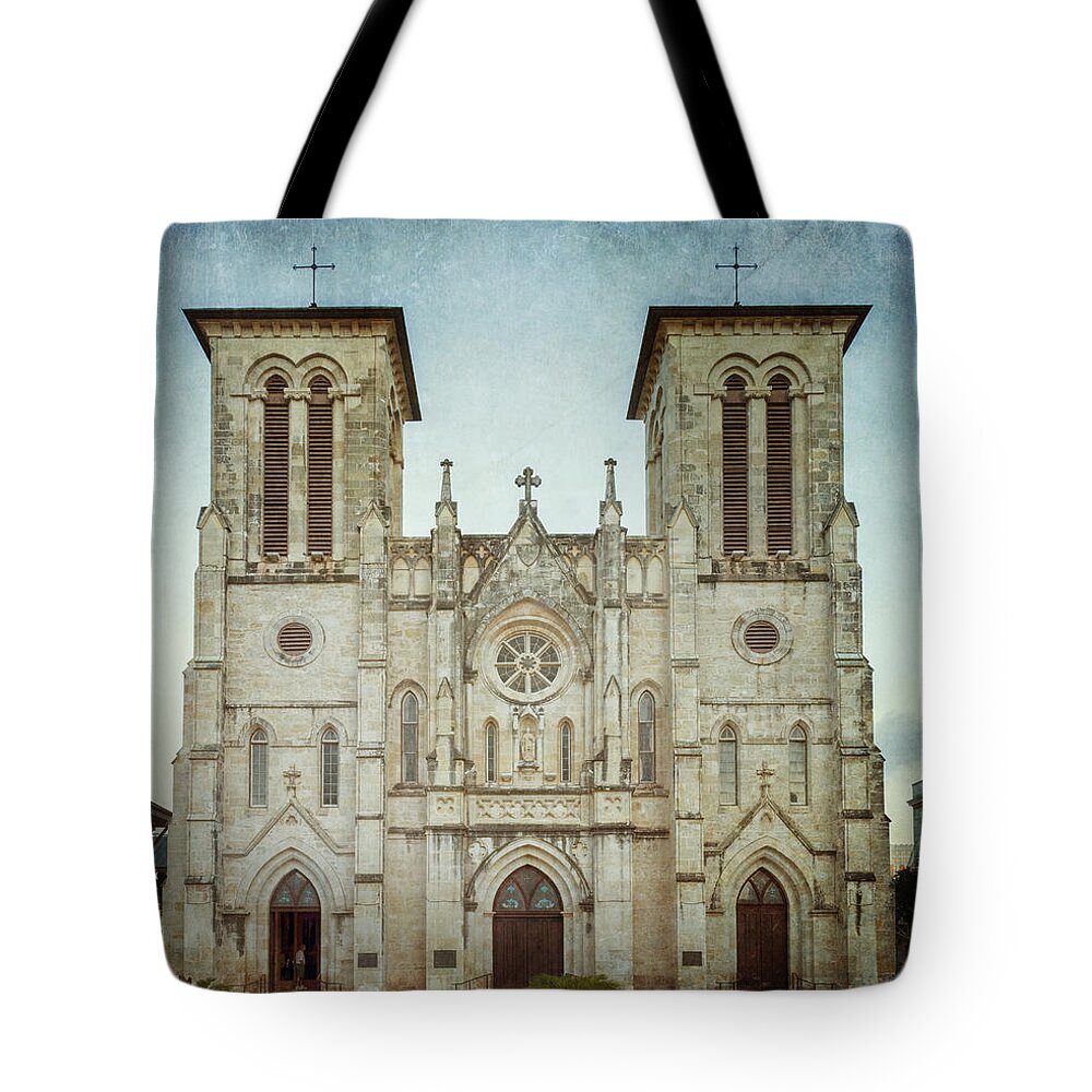 San Antonio Tote Bag featuring the photograph Cathedral of San Fernando by Joan Carroll