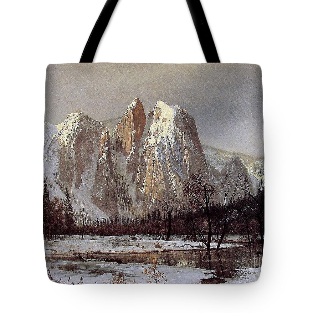 Cathedral Rock Tote Bag featuring the painting Cathedral Rock by MotionAge Designs