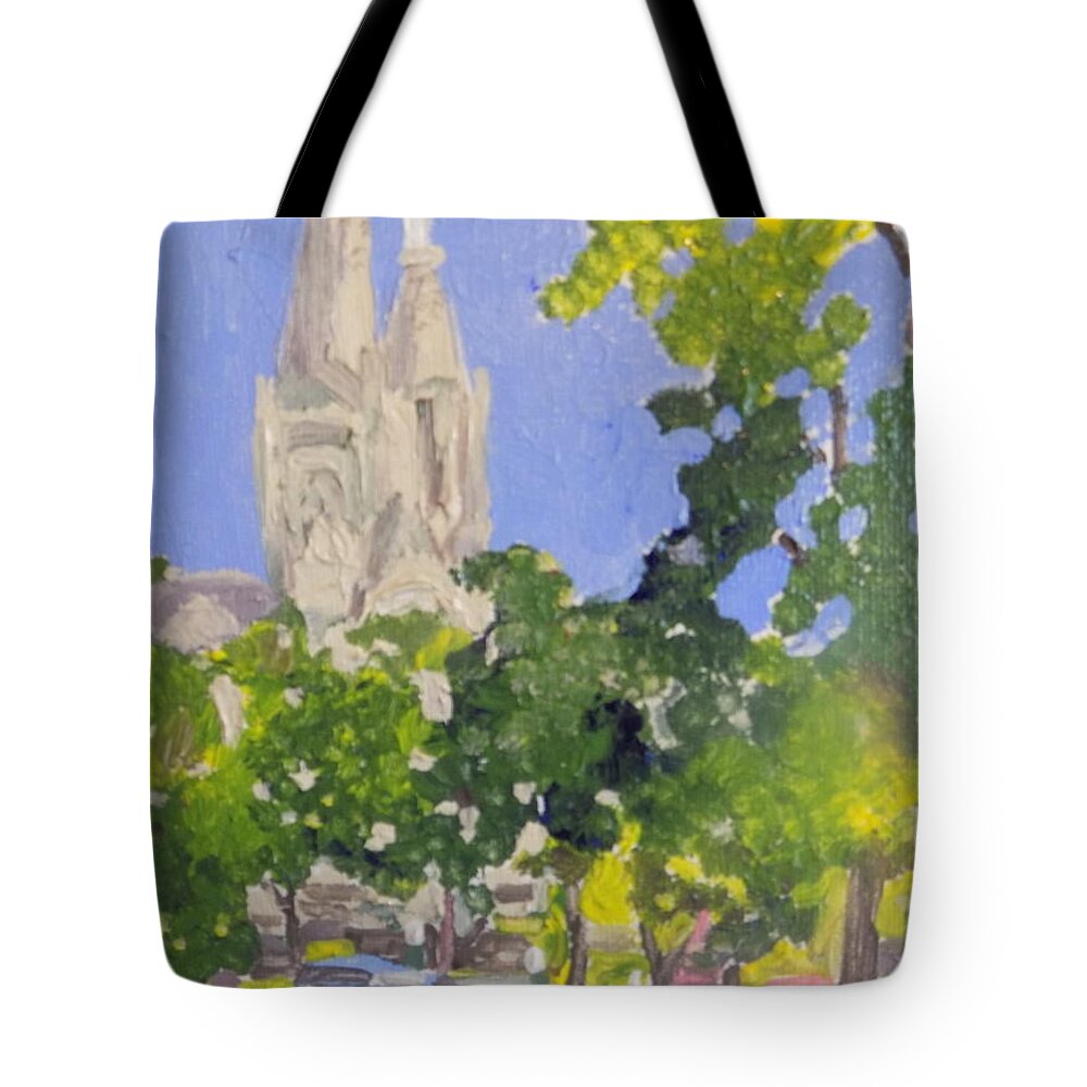Sioux Falls Tote Bag featuring the painting Cathedral by Rodger Ellingson