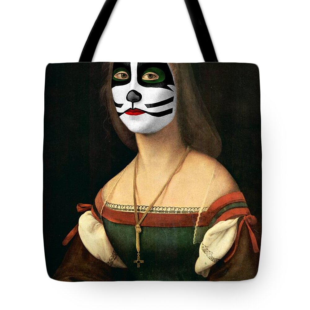 Italy Tote Bag featuring the digital art Catman by Andrea Gatti
