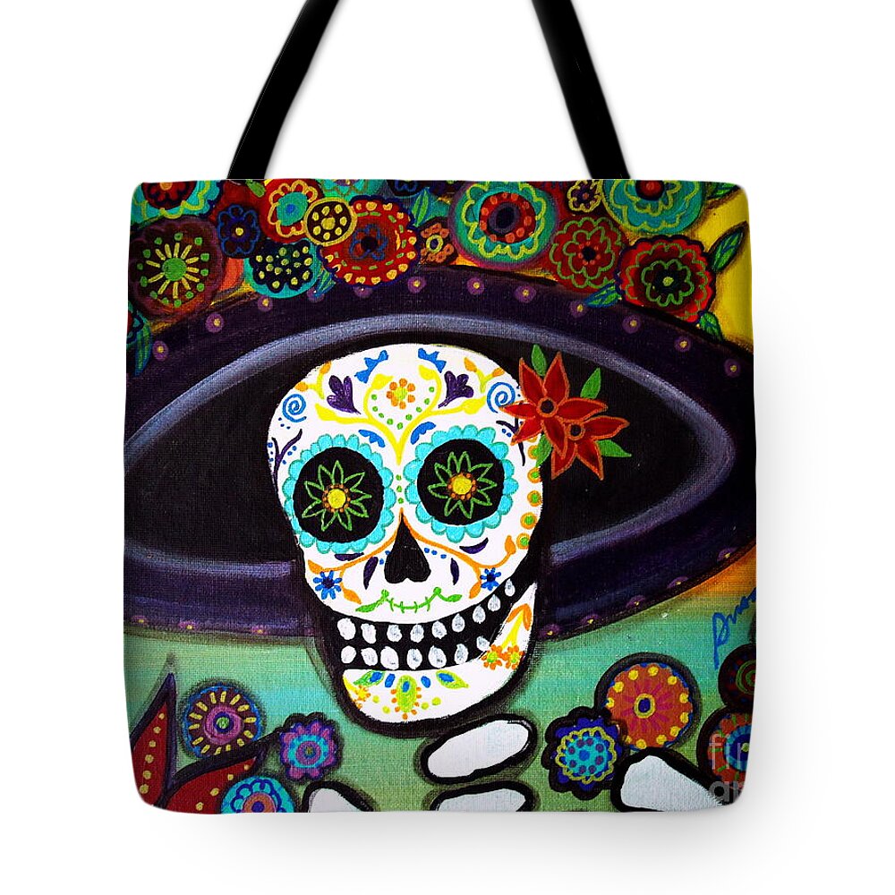 Day Of The Dead Tote Bag featuring the painting Catrina by Pristine Cartera Turkus