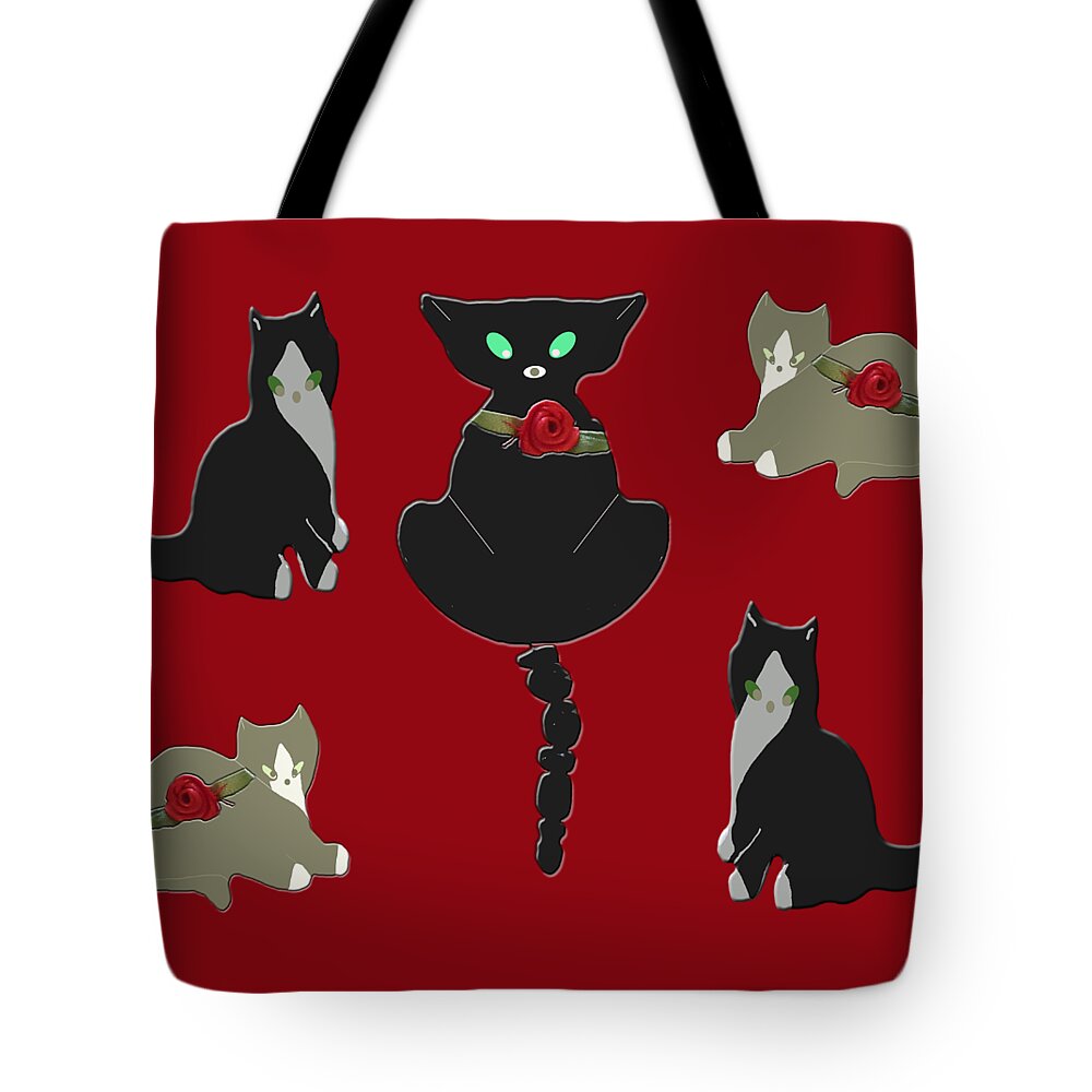 Cats Tote Bag featuring the photograph Cats Characteristic Arrangement by Rockin Docks Deluxephotos