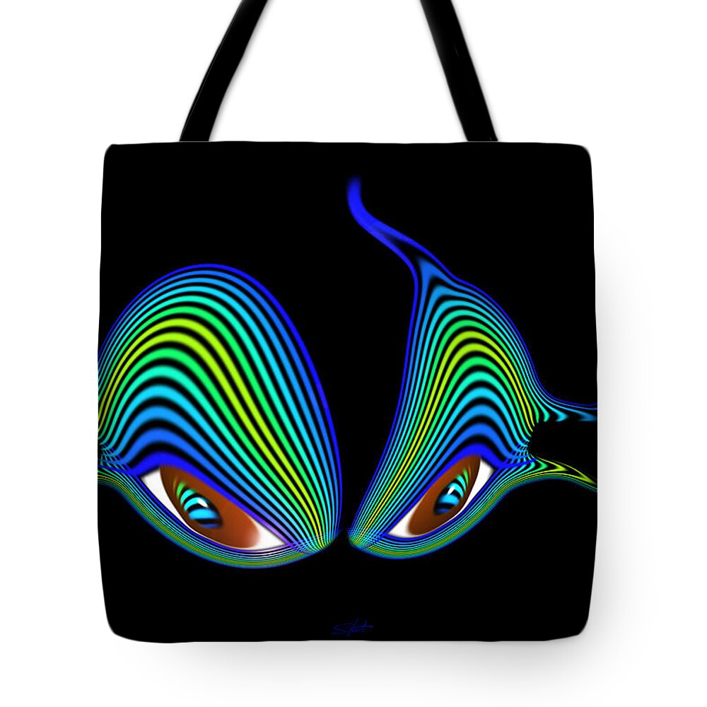 Eyes Tote Bag featuring the painting Cat's Eyes by Charles Stuart