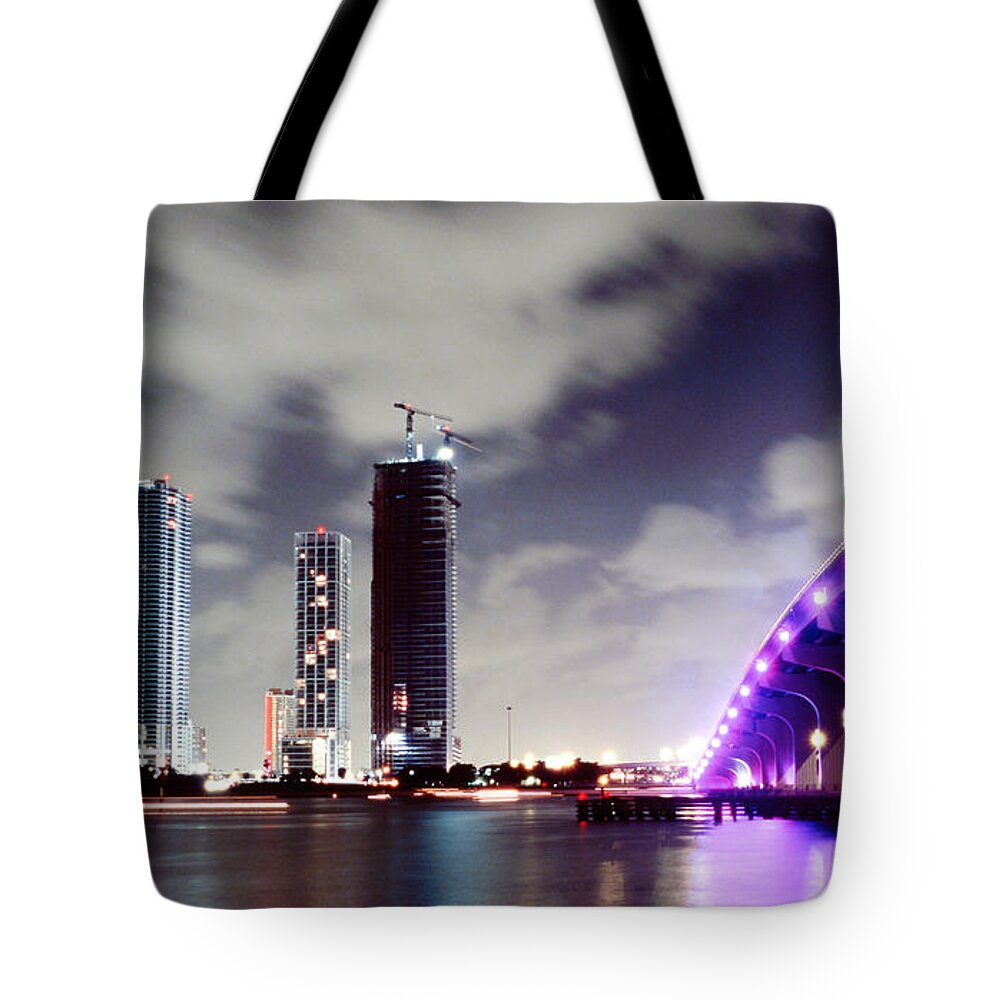  Tote Bag featuring the photograph Causeway Bridge Skyline by Gary Dean Mercer Clark