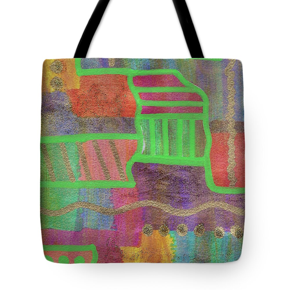 Original Art Tote Bag featuring the drawing Cave Dwellers by Susan Schanerman