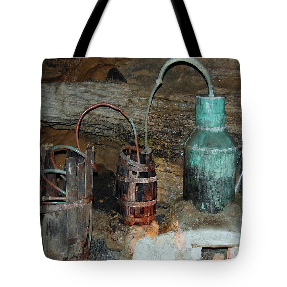 Caverns Tote Bag featuring the photograph Caverness Moonshining by DigiArt Diaries by Vicky B Fuller