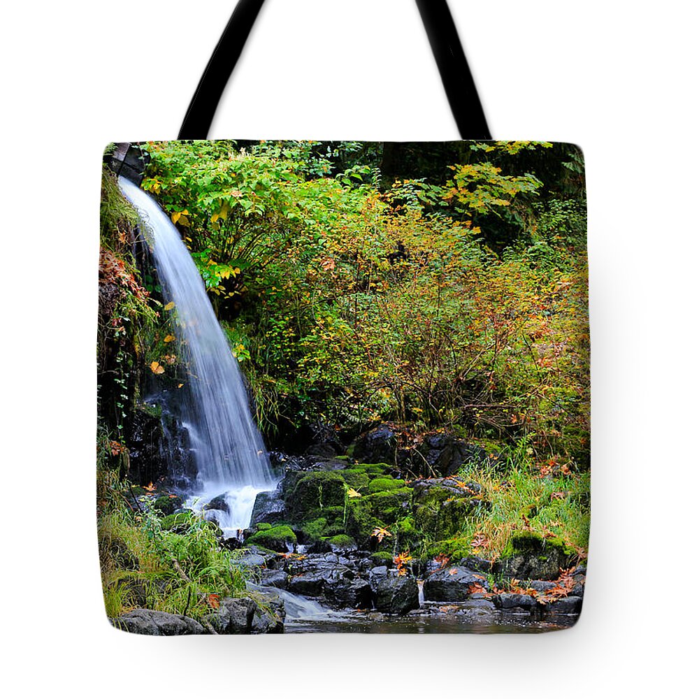 Cedar Creek Waterfall Tote Bag featuring the photograph Cedar Creek Waterfall by Athena Mckinzie