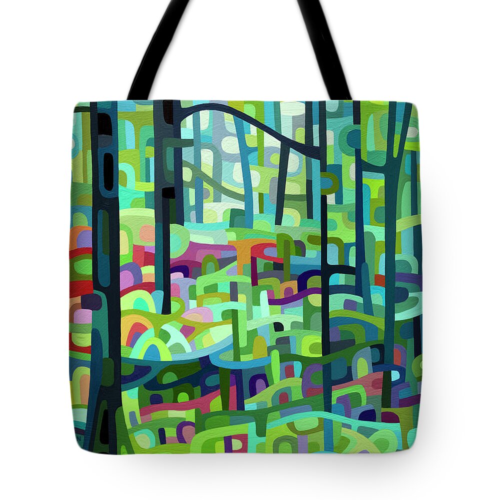 Green Forest Tote Bag featuring the painting Celdaon Morning by Mandy Budan