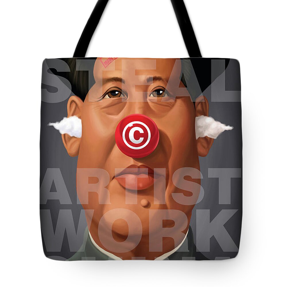 Illustration Tote Bag featuring the digital art Celebrity Sunday - Mao Tse-Took My Artwork by Rob Snow