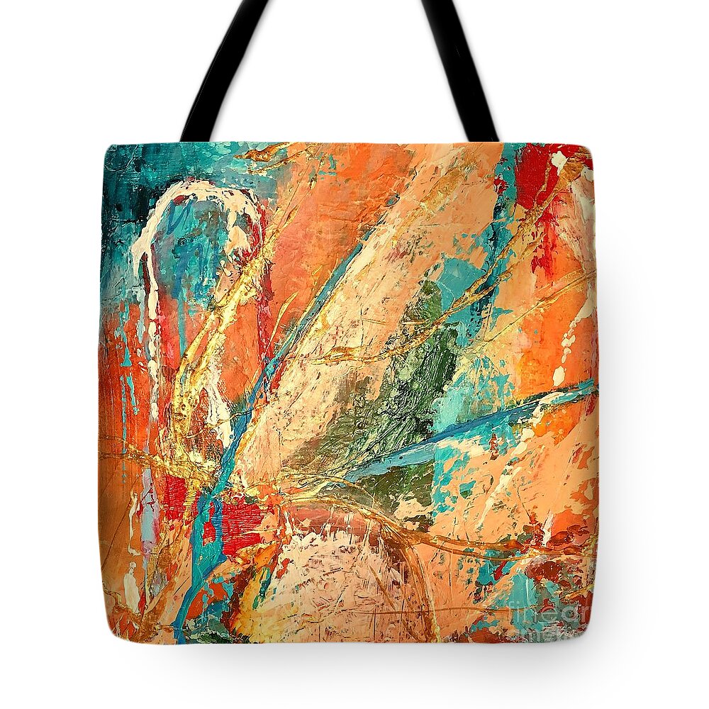 Abstract Tote Bag featuring the painting Celestial Choir no 2 by Mary Mirabal