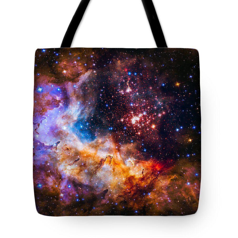 Celestial Fireworks Tote Bag featuring the photograph Celestial Fireworks by Marco Oliveira